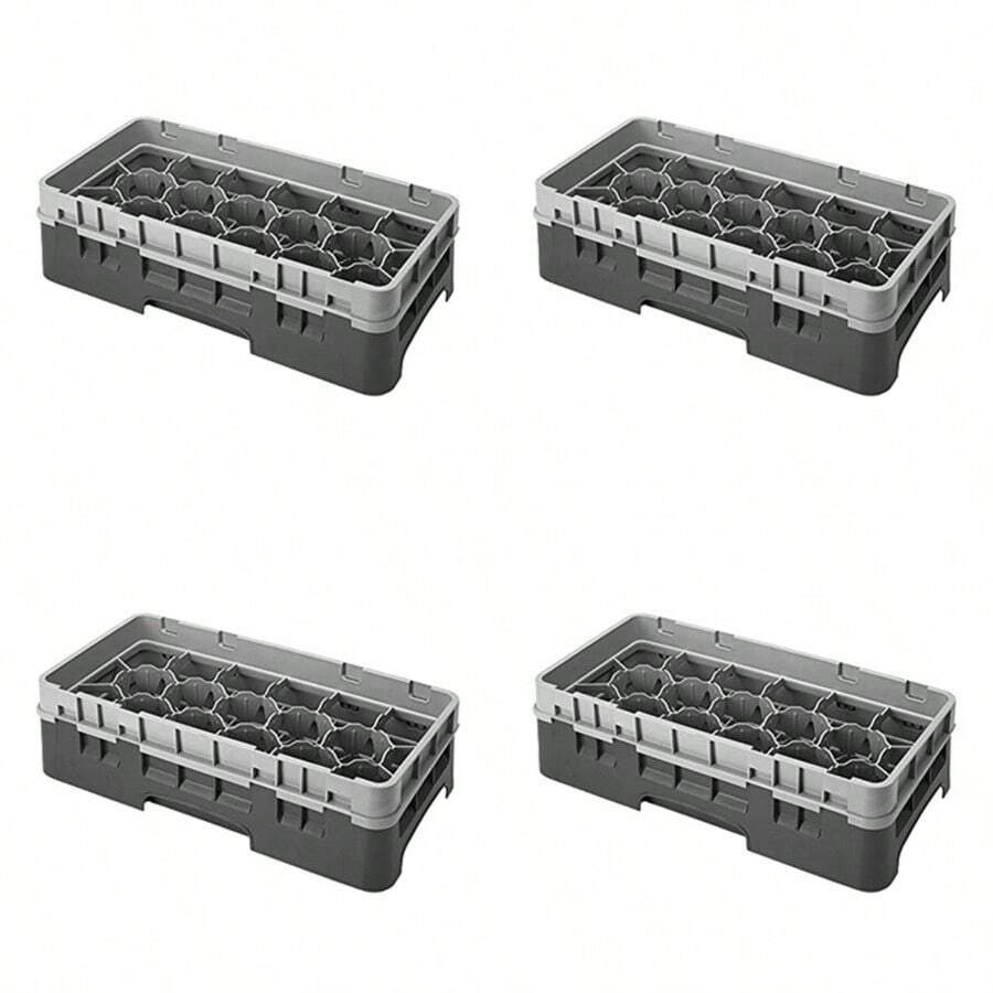 Cambro 17HS318-151 Estante de vidrio Camrack de polipropileno de 17 compartimentos de tamaño medio gris suave - Gris suave - Ver 1