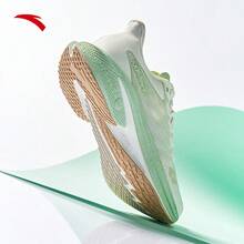 Anta 安踏 Mach 4 专业缓震女款跑鞋，轻便透气，适合夏季穿着，可用于健身、体检、学生运动等场合。 - 象牙白/氧氣綠-6 - 查看 2