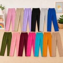 Children's Unisex Sweatpants Set, Sizes 4 To 8 Years | Thick Winter Pants For Kids - Sand - View 6