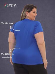 Plus Size Blouses - bleu indigo - Voir 2