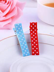 10/20/30pcs Random Color Polka Dot Hair Clips, DIY Fashionable Hair Accessories, Colorful Bangs Clips, 5cm Double-Prong Round Dot Semi-Enclosed Hair Clips, Suitable For Daily Wear - Multicolor - View 4