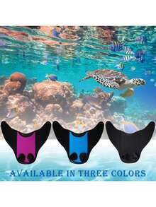 1pc Mini Mermaid Tail Fin, Swim Like A Mermaid, Full Foot Coverage, Perfect For Water Sports Enthusiasts, Suitable For Swimming, Available In 3 Colors - Multicolor - View 3