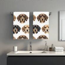 2 buah Handuk Dapur Minimalis Motif Anjing Sosis, Kain Lap Piring Bahan Poliester Lembut, Cocok untuk Dekorasi Dapur, Pembersihan, Dekorasi Pesta Liburan, Perlengkapan Dapur & Kamar Mandi, Dekorasi Rumah, Hadiah Pesta Rumah Baru - MultiWarna - View 8