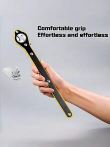 Bộ dụng cụ nâng xe hơi gồm 1 cờ lê bánh cóc, cờ lê bánh cóc kéo dài, cờ lê nâng bằng kim loại bền chắc với núm xoay 360°, dễ dàng lắp ráp và tháo rời. Bao gồm (1 cờ lê và 1 bộ chuyển đổi) - Một kích cỡ phù hợp cho tất cả - Xem 5