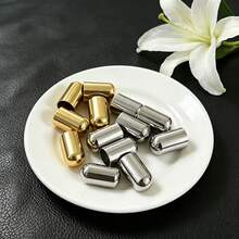 30 chiếc nắp bịt đầu dây bằng thép không gỉ 304 mạ vàng và bạc, đầu hạt hình trụ dùng cho việc tự làm đồ trang sức. - Xô - Xem 5