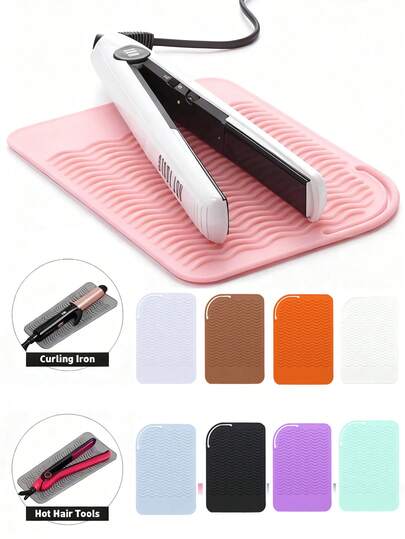 Heat-Resistant Mat For Curling Irons, Heat Protection Storage Bag, Travel-Friendly Silicone Curling Iron Cover, Curling Tools Heat Pad
