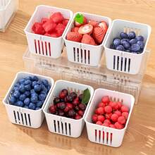 4pcs (3pcs Drain Baskets And 1pc Box) Drain Baskets For Fruits, Refrigerator Storage - Multicolor - View 4