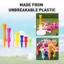 FINGER TEN Kunststoff Golf Castle Tee Pads 50 Stücke, erhältlich in 2 3/4", 2 1/4", 2", 1 3/4", 1 1/2" Längen, mehrfarbiges praktisches Übungsset - Verschiedenfarbig - Übersicht 4