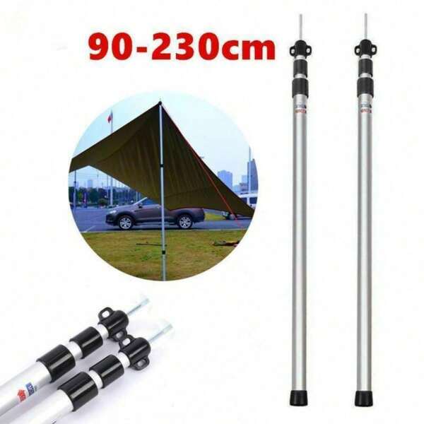 2er-Set Teleskopierbare Aluminium-Zeltstangen Mit Twist-Lock – Leichte & Tragbare Aufbaustangen Für Vorzelte, Planen & Notunterkünfte Bei Camping & Festivals