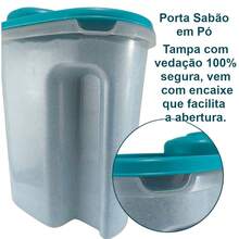 2 Liter Powdered Soap Dispenser With Dispensing Spout - Blue - Green-Soap Box - View 3