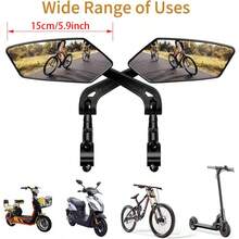 Espejo retrovisor de bicicleta de ángulo amplio de alta definición ajustable a 360° - Fabricado en material ABS duradero, apto para motocicletas, bicicletas y ciclomotores - Negro - Ver 8