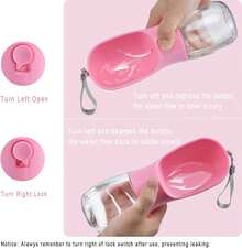 Pet Feeding Cup, Leak Proof Portable Pet Water Bottles For Dogs, Puppy Water Dispenser With Drinking Feeder For Travel(550ML) - 粉色 - 查看 2