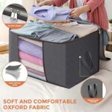 NEW 6 Pack 90L Storage Bags Zipped For Clothes, Bedding, Toys, Packing Moving Boxes UK - VJN0374-h - View 6