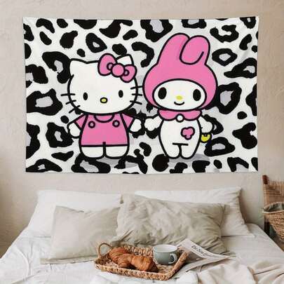 SANRIO 1 Tấm thảm treo tường lấy cảm hứng từ Hello Kitty - Với hình in tinh tế, tấm thảm treo tường thiết thực này là một món quà Giáng sinh ý nghĩa. Nó hoàn hảo để trang trí phòng khách, phòng ngủ, văn phòng và các bữa tiệc, cũng như dùng làm phông nền chụp ảnh. Lý tưởng cho phòng ký túc xá, không gian sinh hoạt và phòng ngủ, đây là sự bổ sung hoàn hảo cho bất kỳ không gian trang trí nào theo chủ đề Hello Kitty.