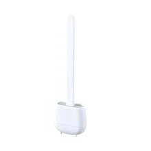 Juego de cepillo de baño sencillo para el hogar, cepillo de baño de plástico montado en la pared con mango largo para una limpieza a fondo - Blanco perla - Ver 6