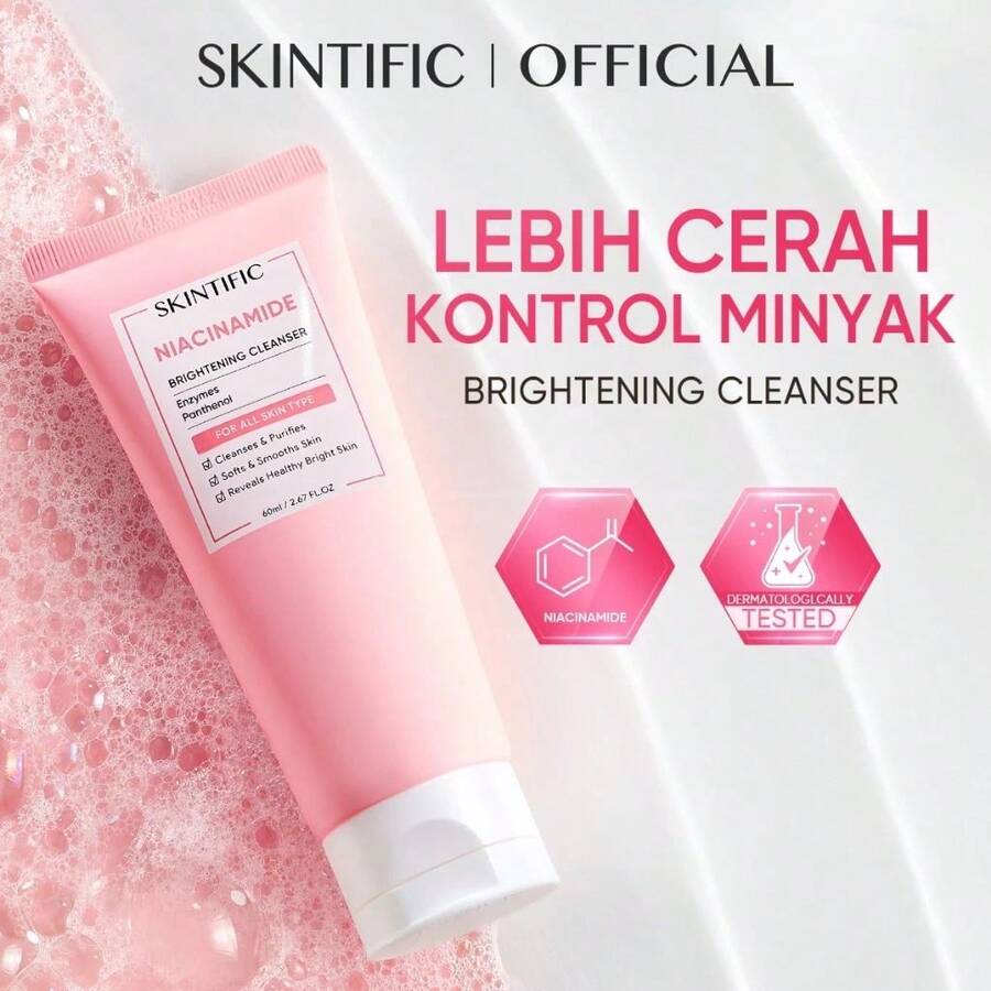 SKINTIFIC 烟酰胺亮白洁面乳 60ml | 亮肤洁面乳 焕彩洁面乳 屏障美白 旅行装 - [NEW LAUNCH!] 60ml - 查看 1