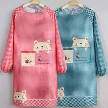 2pcs Women's Long Sleeve Apron, Suitable For Home Kitchen Use, Reversible Lightweight Apron For Summer, Fashion Work Uniform, Multi-Color Options, Suitable For Cooking, Baking, Gardening And Chef Work - One Size Fits All - View 10