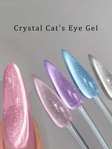 VOKY 6件組 9D貓眼凝膠指甲油套裝，包含銀色、粉色、藍色及其他基礎色調，UV凝膠指甲油，高光澤長效耐用，美甲沙龍DIY套裝 - 彩色 - 查看 4
