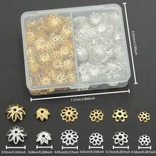 80pcs/160pcs Assorted Hollow Flower Bead Caps, Alloy End Caps Set, Suitable For DIY Jewelry Making Accessories, Bracelets, Necklaces, Earrings, Handmade Craft Supplies - Alloy Flower Holder - View 3