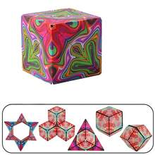 Magic Cube Rotates, Its Geometric Shape Can Change, It Is Magnetic And Can Relieve Stress. This Three-Dimensional Flipping Puzzle Cube Is A. - 1PC - Xem 4