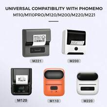 适用于 M110、Marklife P50、E210、M200、M220 打印机的透明热敏标签纸，30x20mm，白色/全息不干胶纸 - 白色 - 查看 2