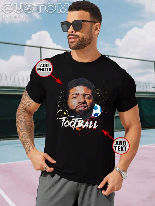 Camisetas personalizadas para hombres, ligeras y suaves, hechas de poliéster, con fotos de alta definición (amigo/familia/mascota/logo), nombre, letras divertidas.