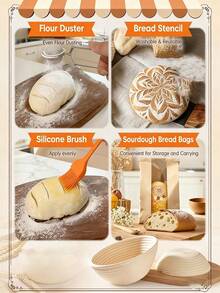 Complete Natural Sourdough Bread Fermentation Set | Easy To Clean And Use, Suitable For Beginners And Bakers | Natural Wicker Fermentation Basket With Full Accessories | Bread Baking Supplies For Women, Wife - View 6