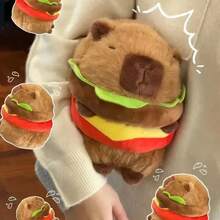 Capybara Hamburger Plush Stuffed Animal, Cute Capybara Plush Toy With Realistic Burger Design, Soft Fluffy Stuffed Doll For Kids Boys Girls, Perfect Birthday Present And Lovely Gift For Children - 無帽帽 23厘米 - 查看 6