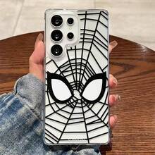 Miniso 1pcs Marvel Spider-Man Minimalist Web & Eyes Monochrome Mask Design Phone Case Transparent Magnetic Shockproof Case Suitable For Samsung S26 Ultra/S26 Plus/S26/S25 Ultra/S25 Plus/S25/S25 FE/S25 Edge/S24 Ultra/S24 Plus/S24/S24 FE/S23 FE/S23 Ultra/S23 Plus/S23/S22Ultra/S22 Plus/S22/S10E/S20/S20FE/S20PLUS/S21/S21FE/S21PLUS/S21Ultra/A14/A15/A16/A35/A36/A54/A56/A05/A05S/A06/A07/A17/A23/A24/A25/A26/A34/A37/A55/A57/Galaxy Note20Ultra/Note10/Note10 Plus/Note20/Note9/S25 Ultra Case Plus Stocking Stuffers The Girlfriend - 透明的 - 查看 1