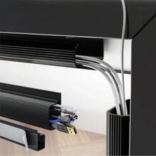 1 cái phụ kiện quản lý cáp PVC, máng dẫn cáp bàn làm việc, ống dẫn dây bảo vệ cáp dưới bàn làm việc, tấm chắn phía sau TV - toàn diện - Xem 10