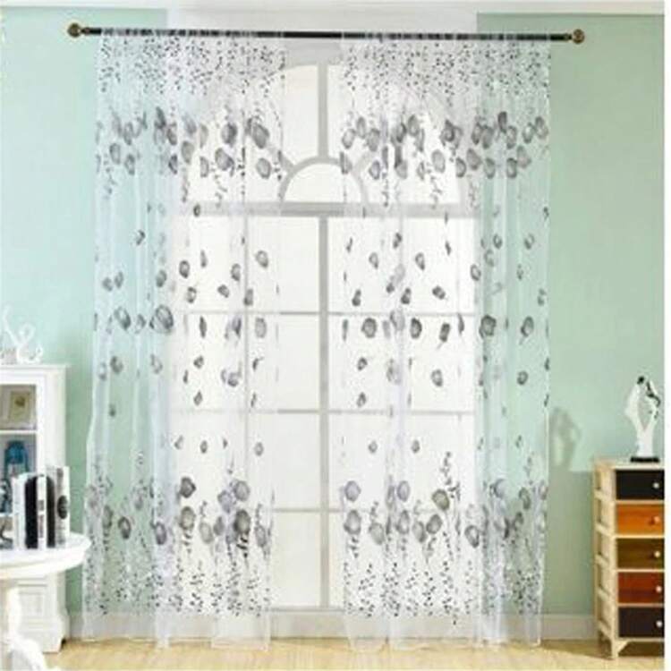 Pantalla de ventana de tulipán moderna, cortina para puerta de dormitorio, sala de estar, cocina, suministros de decoración del hogar, 1. LBEB - Naranja - Añade 11