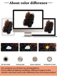 Clip-On Flower Bud Bun Synthetic Wig Hairpiece Hair Claw Curl Bun For Women Daily Use - Multicolor - View 6