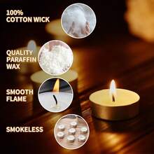 UNBREAKABLE - Tea Light Candles 30 Pack U2013 Unscented Long Lasting 2.5 Hour Burn U2013 White Smokeless Tealights For Decoration, Holiday, Party, Wedding, Home Use - ColorA - View 3