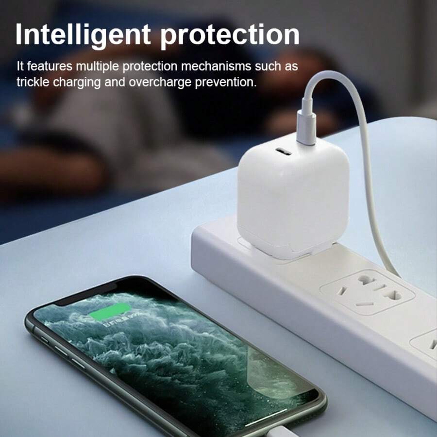 KFLY 20W Dual Type-C Foldable Fast Charger, 2-Port USB-C Power Adapter, Compatible With IPhone 17/16/15/14, With Safety Protection Features - White - View 1
