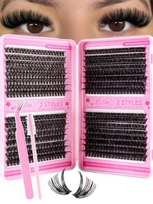 640片30D/40D/60D/80D仿貂毛假睫毛簇，高品质D型卷翘自然浓密单根假睫毛簇，适合DIY睫毛嫁接，可重复使用，轻盈易佩戴 - D - 查看 12