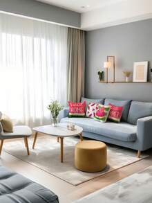 Bộ 4 vỏ gối in hình dưa hấu, khóa kéo ẩn, có thể giặt máy, dùng trang trí nhà cửa cho ghế sofa, phòng khách, phòng ngủ, không kèm ruột gối. - Nhiều màu - Xem 2
