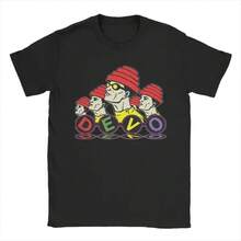 Devo Band grafisk t-shirt för män, kortärmad med krage för sommar och vår, grafisk t-shirt för kvinnor och män, utsökt design, sommarens must-have, lätt att matcha, framhäv din stil. - Svart - Visa 7