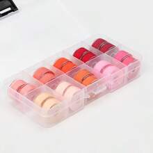 Estuche de bobina de lanzadera con hilo transparente, 10 bobinas de lanzadera con cuadrícula y caja de hilos de coser de color fijo con juego de estuche de bobina. - 20 piezas de colores mezclados - Ver 15