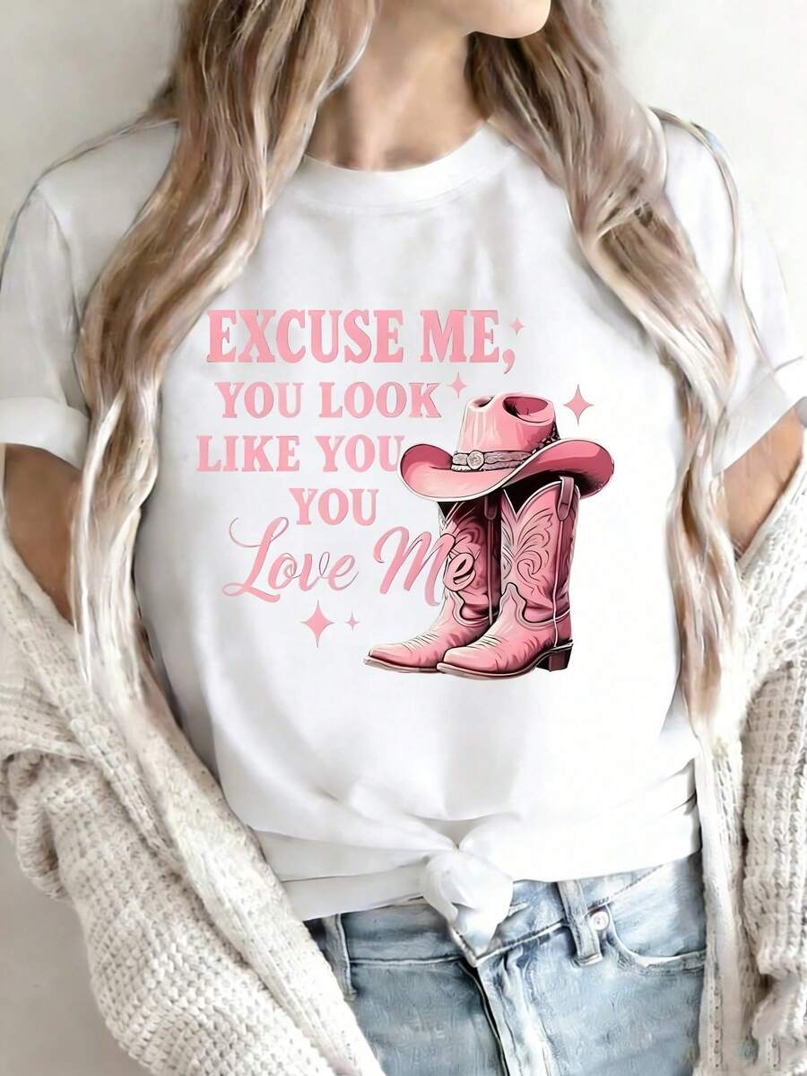 Plus Size - Plus Size - Plus Size Camiseta - Diversión de la mujer impresa camiseta - Casual de manga corta cuello redondo suelto Top, lavable en máquina para la comodidad durante todo el año, perfecto para el uso casual | Ajuste suelto | Impresión duradera, adecuado para varios regalos de vacaciones