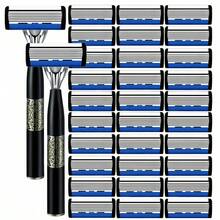Stainless Steel Razor, Men's 6-Layer Blade Razor, Manual Shaver, Non-Slip Handle And Replacement Blades, Ideal For Daily Grooming, Providing A Smooth Shaving Experience, Perfect Gift Choice! - Multicolor - View 13