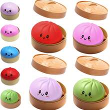 4 Pack Dumpling Squishies,Glitter Dumpling Squishy ,Anxiety Relief Fidget, Soft Squeeze Decompression Dough(4pcs Dumpling+Steamer Box4) - Nhiều màu - Xem 11