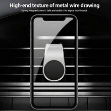 Black Universal Magnetic Car Phone Holder Clip, Hands-Free Car Phone Mount Compatible With Car GPS Navigation, Complete Accessories Included - Multicolor - View 2
