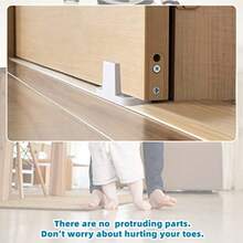 Hotop 8 Piezas Guía de Piso para Puerta de Granero Guía Inferior para Puerta Corredera Montaje en Piso Herrajes para Armario Corredera de Plástico Simple Montado en Pared Riel Inferior para Puertas - Blanco - Ver 8