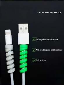 8/18/28 pièces Protecteur de câble en silicone, Gaine de protection spirale anti-rupture, Protecteur de câble USB anti-pliage universel, Gaine de câble anti-usure colorée convenant aux chargeurs de téléphone - couleurs mélangées - Voir 6