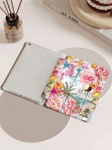 Cute Tropical Vacation Style Flip Pad Coconut, Coconut Tree, Hibiscus Flower, Hibiscus Flower Protective Compatible With 8 (M4) 2026 (11-Inch), 8 (M4) 2026 (13-Inch), (A16) 11th Gen 11-Inch (2025), 11 (2025), 10th Gen 10. 9-Inch (2022), With Pencil Slot, Tri-Fold Stand, Auto Wake/Sleep, Back To School Birthday - 顏色選項 - 查看 7
