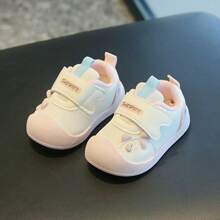 1 đôi giày tập đi cho trẻ nhỏ, unisex, hình gấu trúc hoạt hình, đế mềm chống trượt, thoáng khí, có khóa dán, thích hợp cho nhà trẻ, mùa xuân. - Màu Hồng baby - Xem 5
