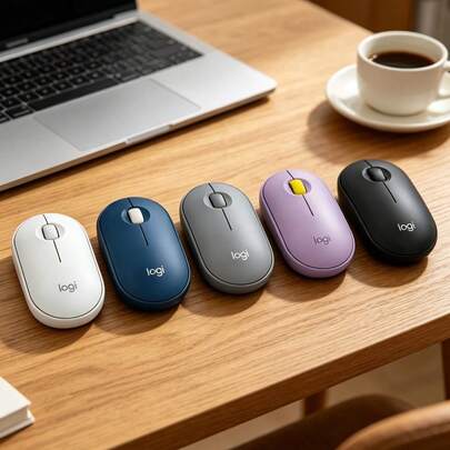 Logitech Pebble Quiet Portable Mouse: Suitable For Libraries/Offices, Wireless Bluetooth Dual-Mode, Ultra-Thin And Portable Design.