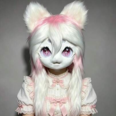 1 Piece Furry Animal Head Mask, Cosplay Animal Headgear, Anime Party Prop, Costume Accessory For Ladies Dress-Up Party