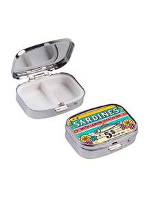 1pc Sardine Can Shaped Square Pill Box, Mini Medication Storage Box, 2-Compartment Tablet Organizer, Portable Home & Travel Use, Unique Gift Choice - Multicolor - View 7