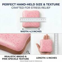 Slow Rising Squishy Butter Bread Squishy, Sensory Fidget Toys For Adults & Teens ADHD Anxiety Relief, Realistic Bread Squishy With Butter Scent, Fun Party Favors & Stocking Stuffers Gift (Pink) - 粉紅色的 - 查看 3